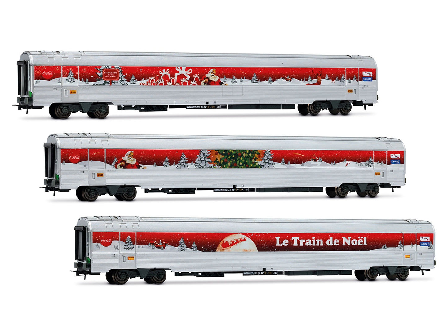 Jouef SNCF Train du Noel Coca Cola 2010 Coach Set (3) VI HO Gauge HJ4200
