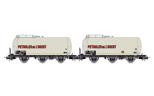 Jouef SNCF 3 Axle Tank Wagon Petroles de L'Ouest Grey Set (2) IV HJ6249 HO Gauge