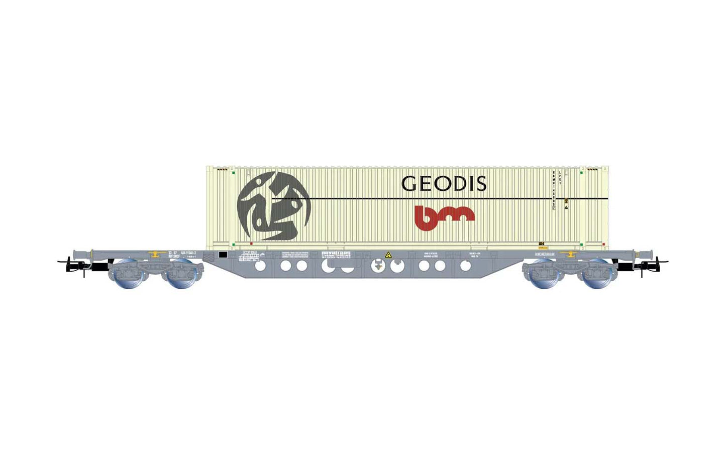 Jouef SNCF Sgnss Container Wagon w/45' GEODIS Container Load V HJ6263 HO Gauge