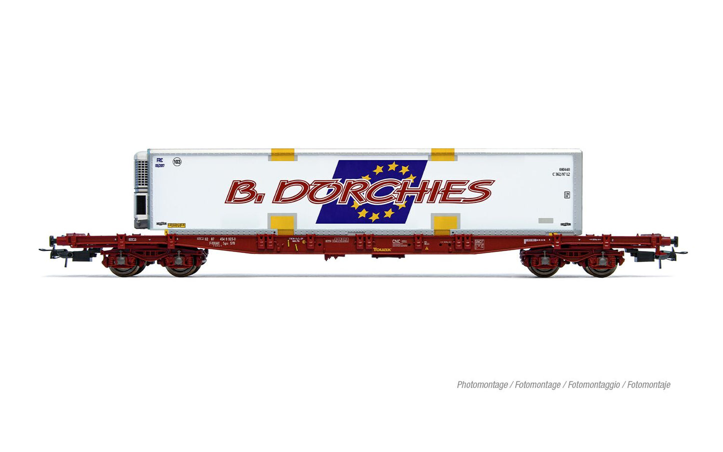 Jouef Touax S70 Flat Wagon w/B.Dorchies Swapbody Load VI HJ6279 HO Gauge