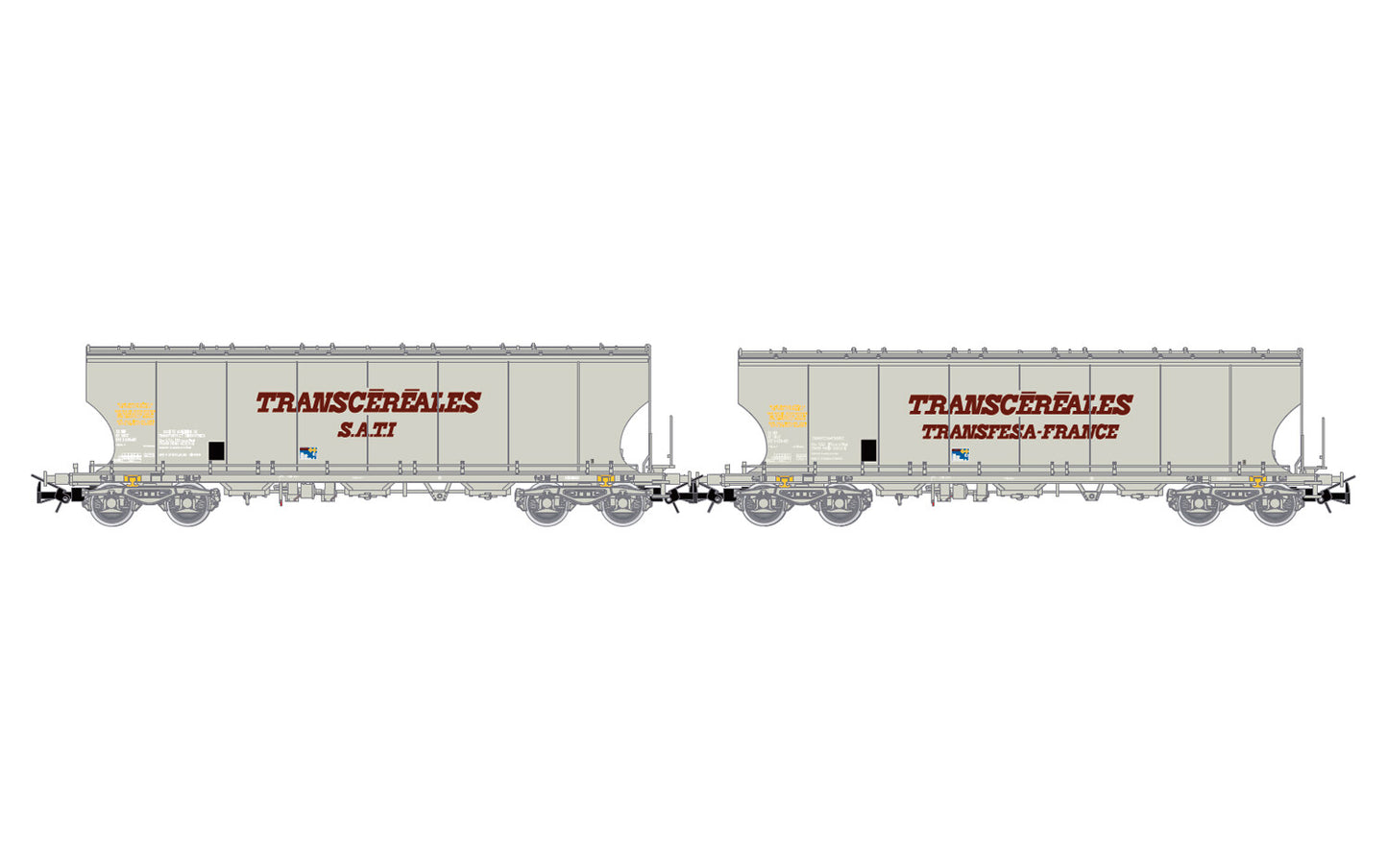 Jouef SNCF Tranfesa/SATI Grain Hopper Wagon Set (2) IV HO Gauge HJ6280
