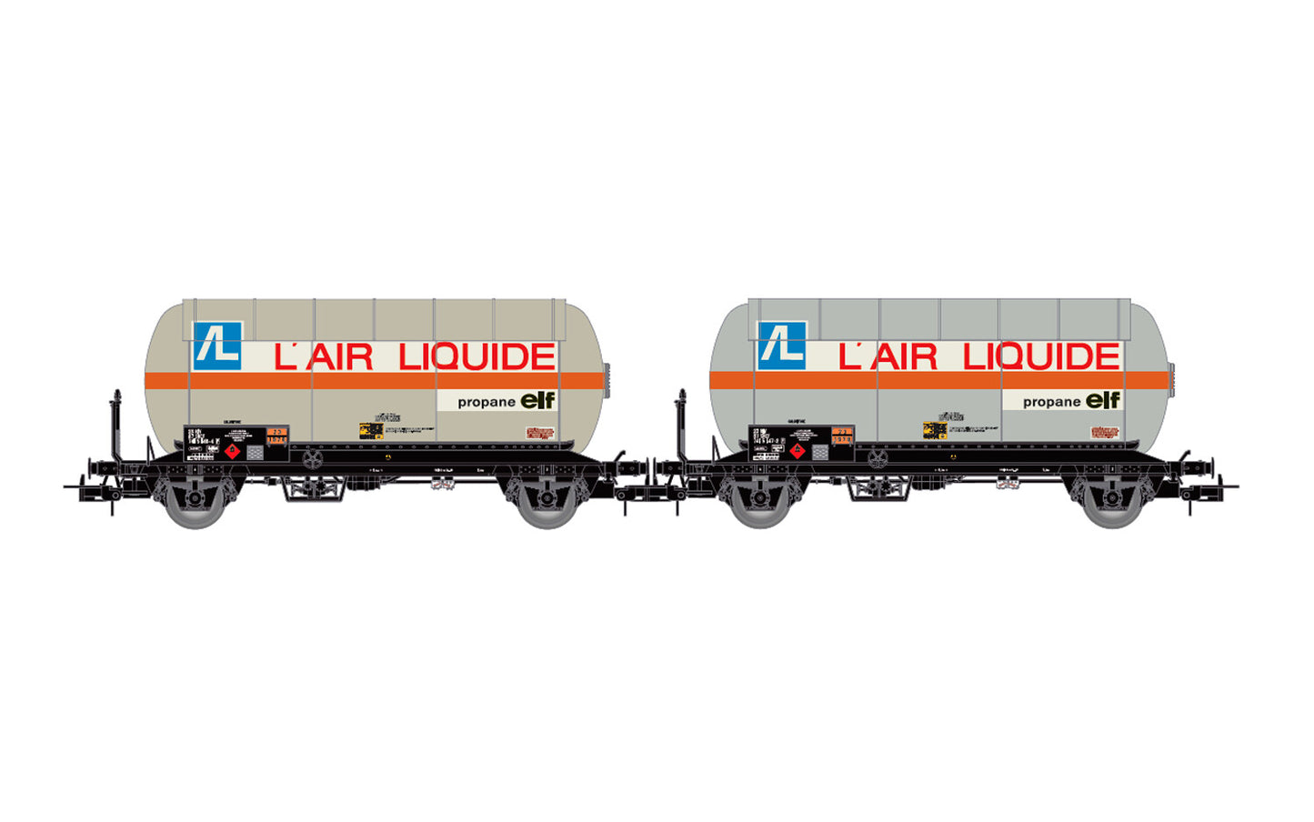 Jouef SNCF Air Liquide Gas Tank Wagon Set (2) IV HO Gauge HJ6287