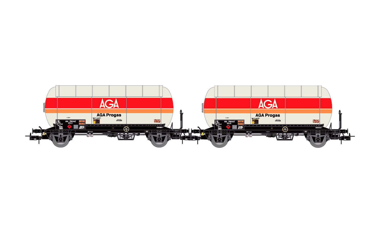 Jouef SNCF AGA Progas Gas Tank Wagon Set (2) IV HO Gauge HJ6289