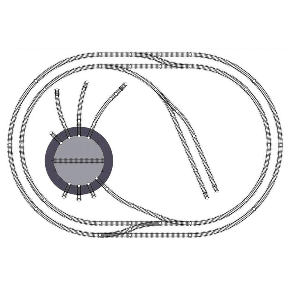 HORNBY Train Set Track HL1 Starter Layout - Double Oval Approx. 1.6m x 1.1m