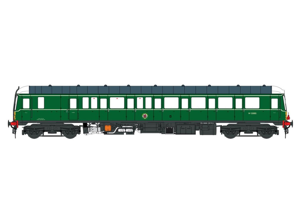 Heljan Class 122 M55005 BR Green w/Small Yellow Panels HN1261 TT Gauge