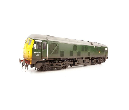 Heljan Class 24 090 BR Green Full Yellow Ends Weathered HN2454 O Gauge