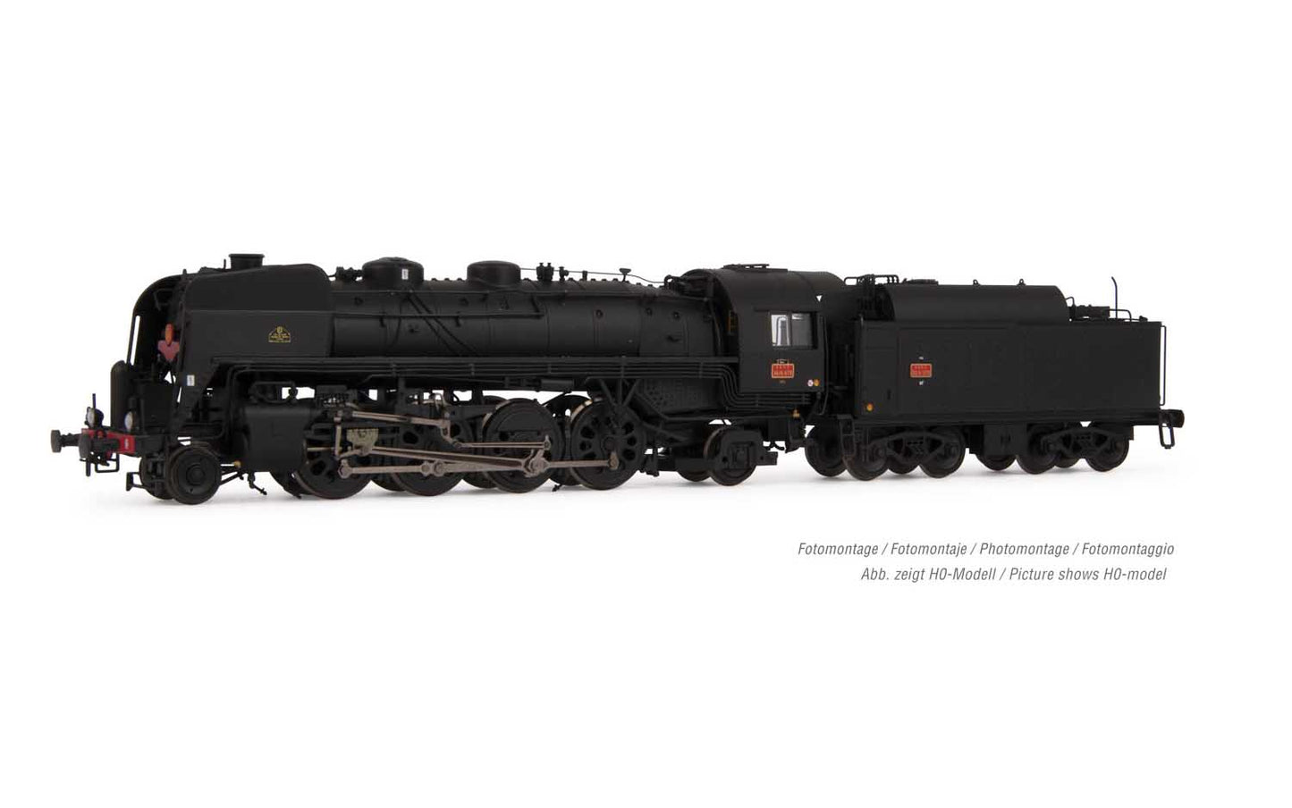 Arnold HN2481 SNCF, 141R 1173 steam locomotive, "Mistral", boxpok wheels, black, big fuel tender N Gauge