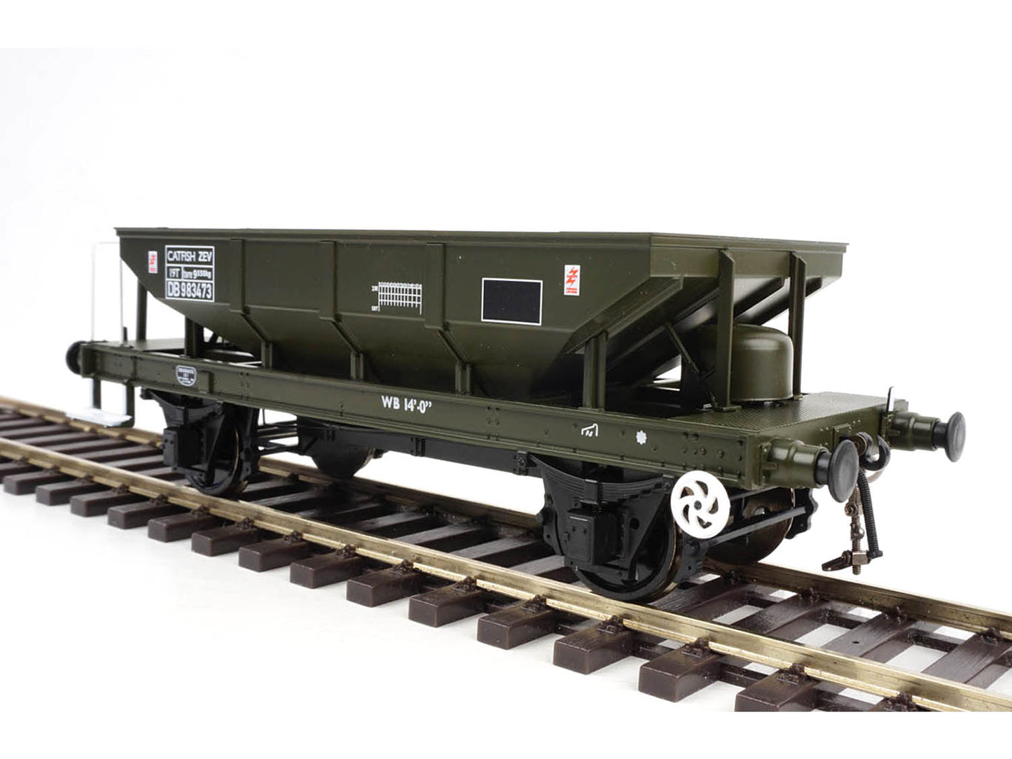 Heljan 4356  Catfish Hopper BR Olive Green Late DB983473 O Gauge