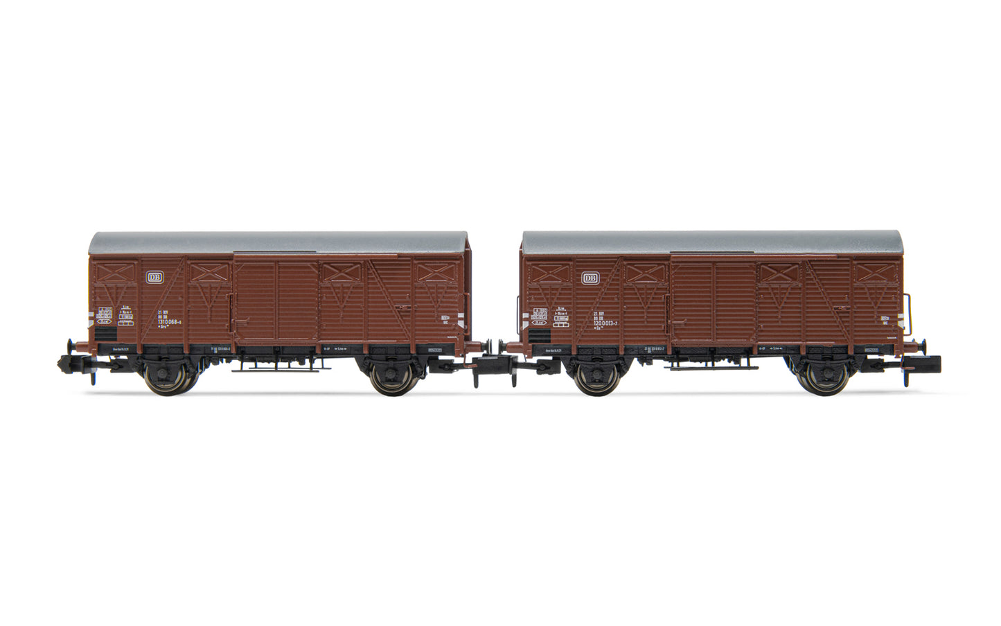 Arnold HN6522 DB, 2-unit pack, wooden Gs wagons, period IV N Gauge