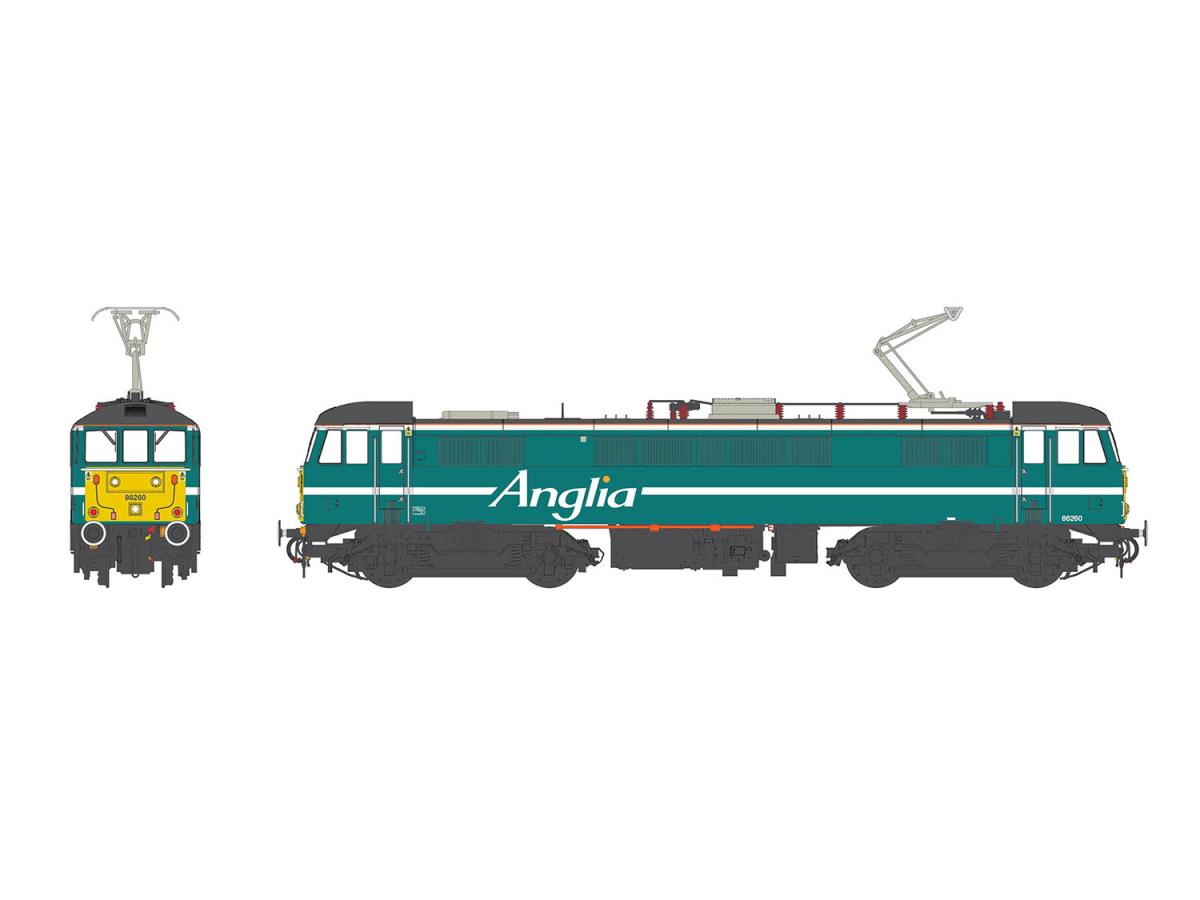 Heljan Class 86 260 Anglia Railways HN8636 OO Gauge
