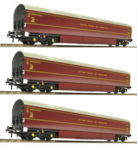 Heljan Newton Chambers Car Carrier Set BR Maroon E96288/289/290E HN9620 OO Gauge