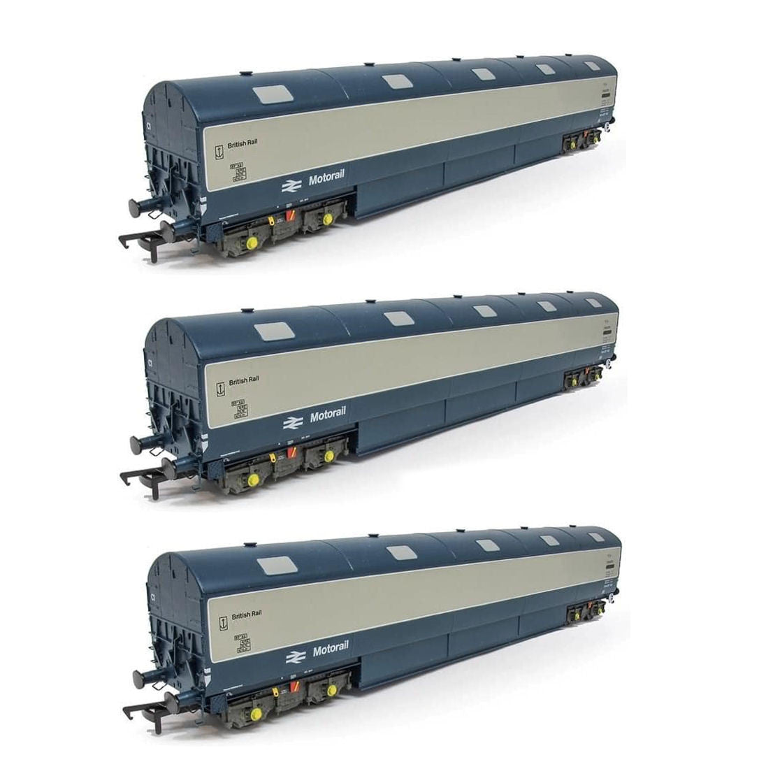 Heljan TCV Car Carrier Set BR Blue/Grey E96290/297/298E HN9623 OO Gauge