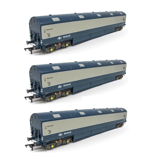 Heljan TCV Car Carrier Set BR Blue/Grey E96290/297/298E HN9623 OO Gauge