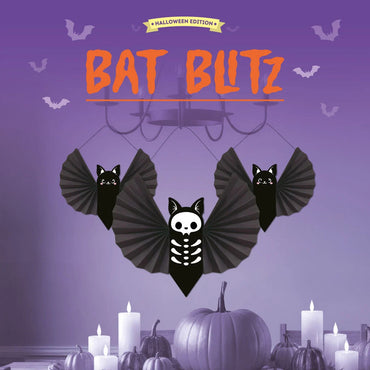 Legami Halloween 26 - Bat Blitz - Set Of 3 Hanging Decorations - Bat
