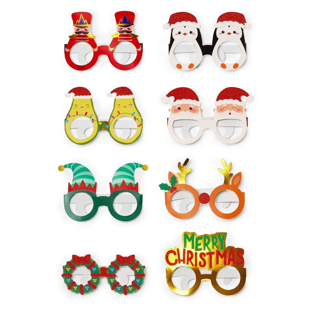 Legami Holiday Christmas Paper Eyeglasses Set of 8