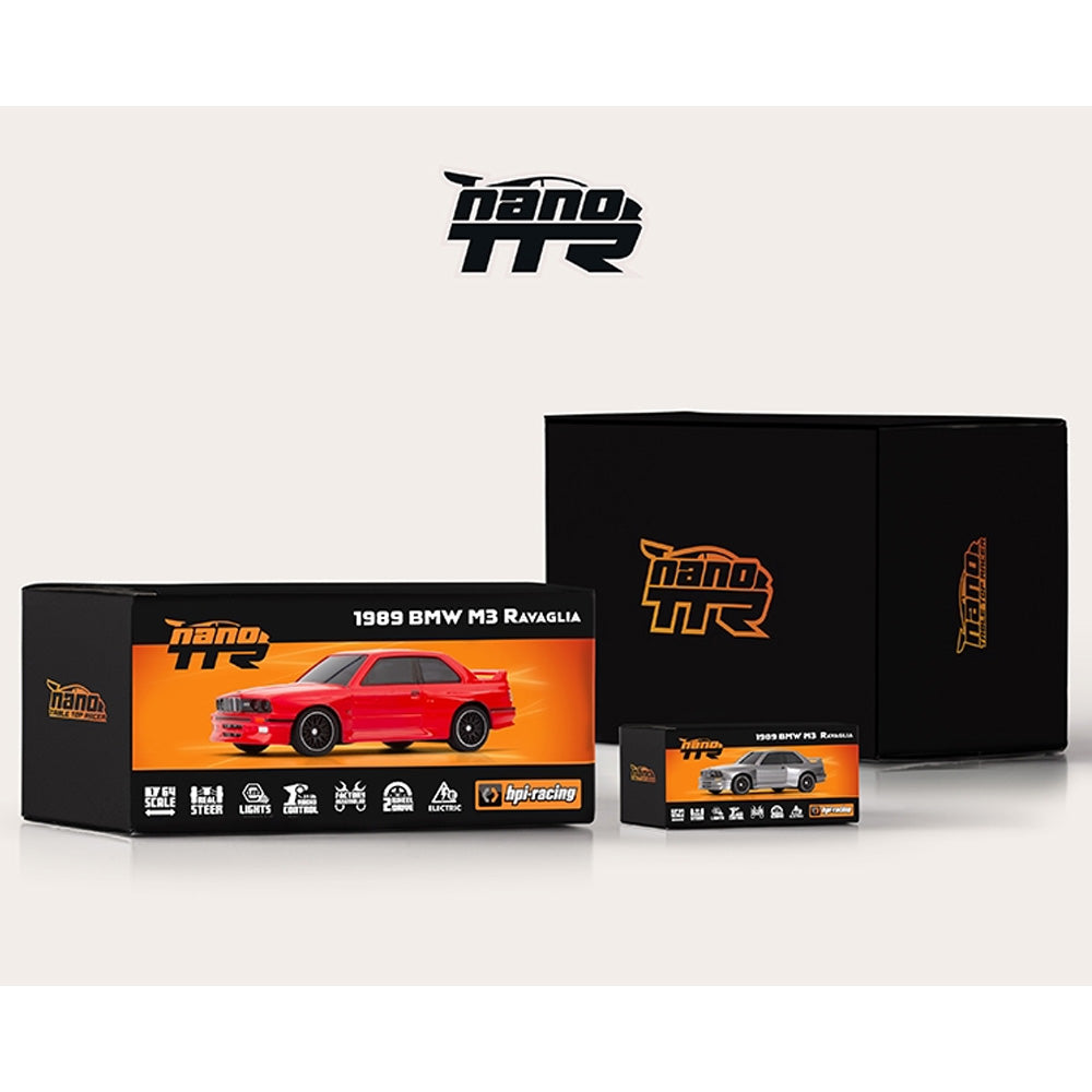 HPI Racing nano-TTR 1989 BMW M3 E30 Ravaglia 1:64 RC Car - Red 160990