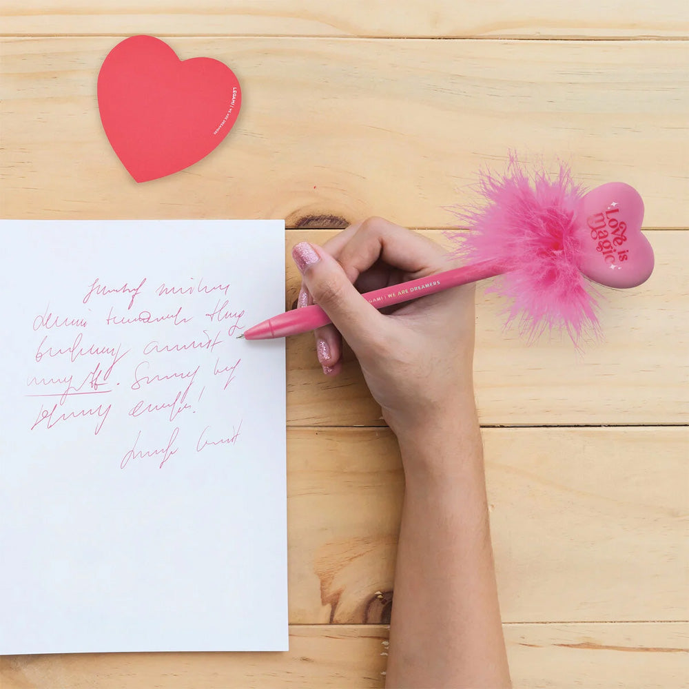 Legami Light-up Ballpoint Pen - Heart - Writing is Magic