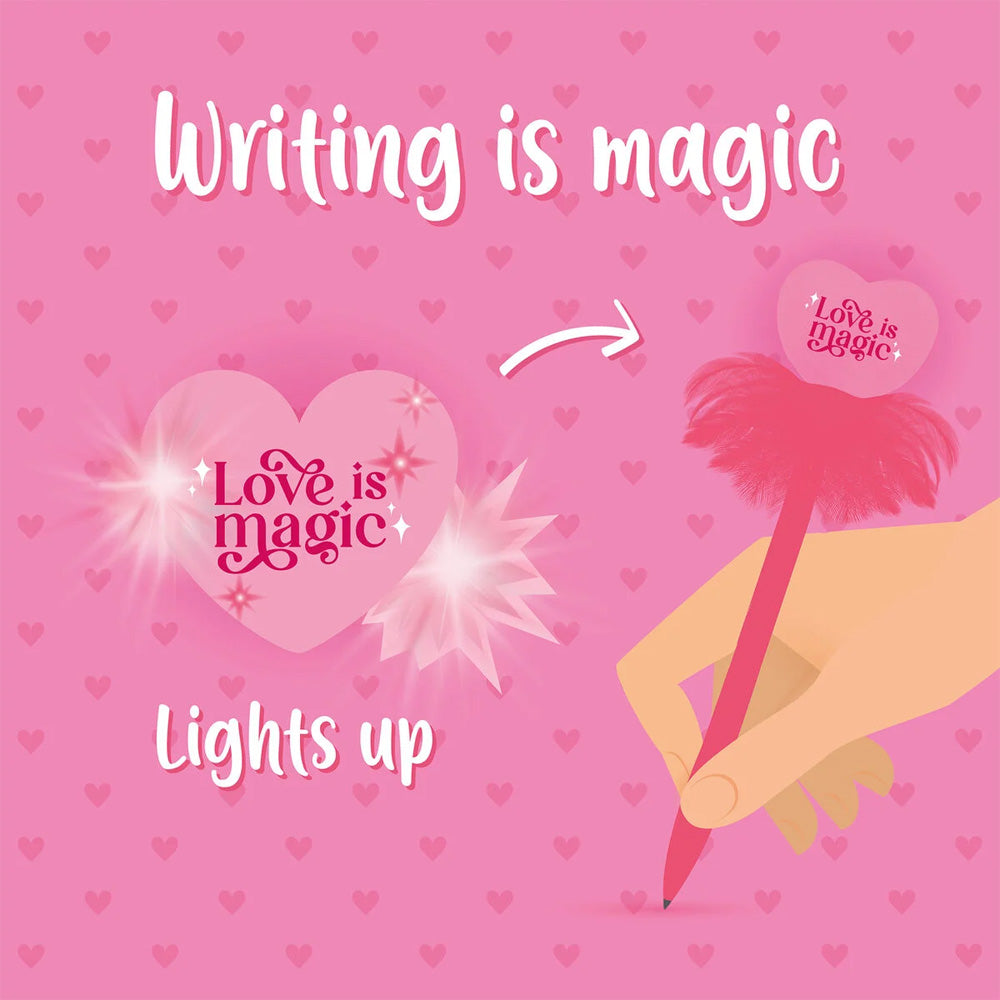 Legami Light-up Ballpoint Pen - Heart - Writing is Magic