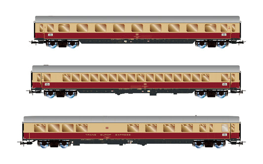 Rivarossi DB TEE Bavaria Coach Set Red/Beige (3) IV HR4373 HO Gauge