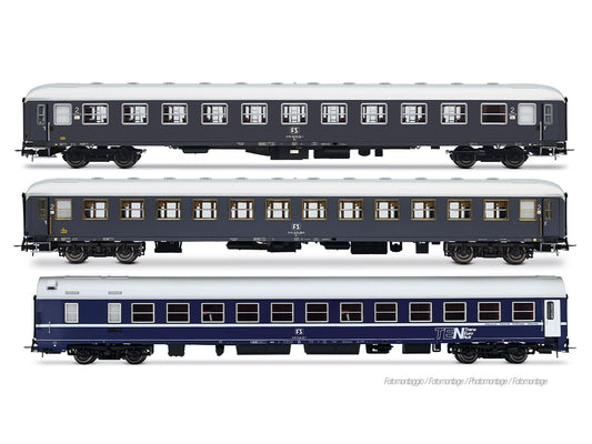 Rivarossi 4411 FS Exp234/235 Remus Roma-Wien Coach Set (3) IV HO Gauge