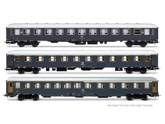 Rivarossi 4412 FS Exp234/235 Remus Roma-Wien Coach Set (3) IV HO Gauge