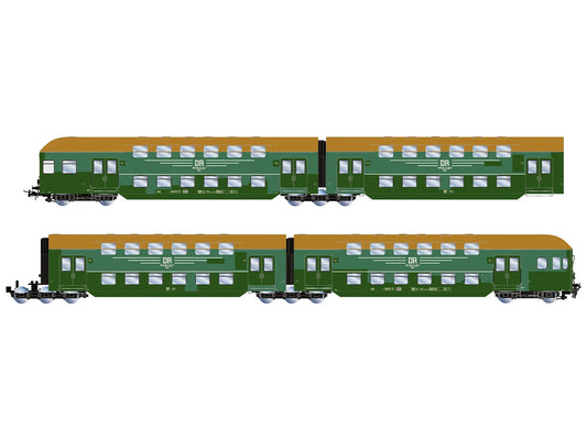 Rivarossi 4424 DR Bi-Level Coach Set (4) IV HO Gauge