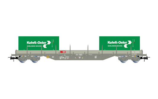 Rivarossi HR6498 SBB Res Bogie Flat Wagon w/2x20' Container Load VI HO