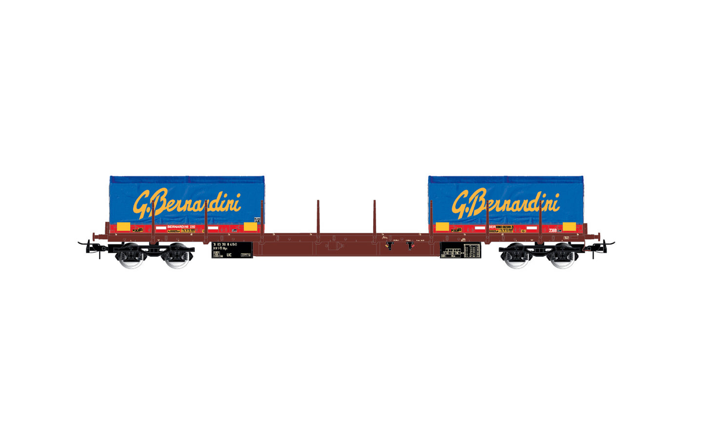 Rivarossi FS Rgs Bogie Stake Wagon w/2x20' Coil Container Load V HR6555 HO Gauge