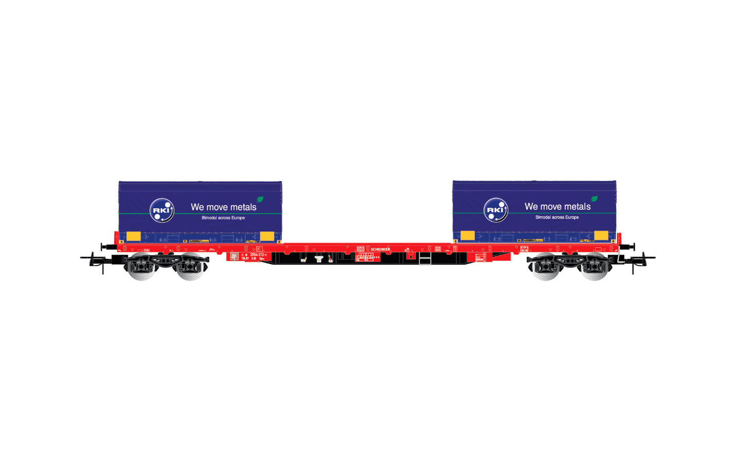 Rivarossi DB RgIns Bogie Container Wagon w/20x20' Container Load VI HR6558 HO Gauge