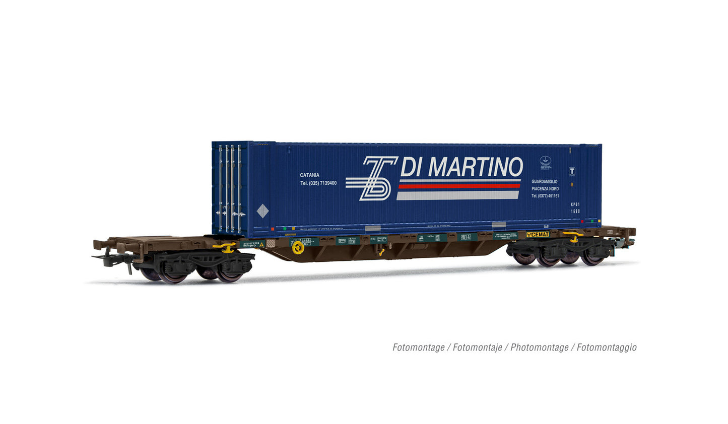 Rivarossi HR6576  FS Cemat Sgnss 4 Axle Wagon w/Trenitalia Container Load V HO