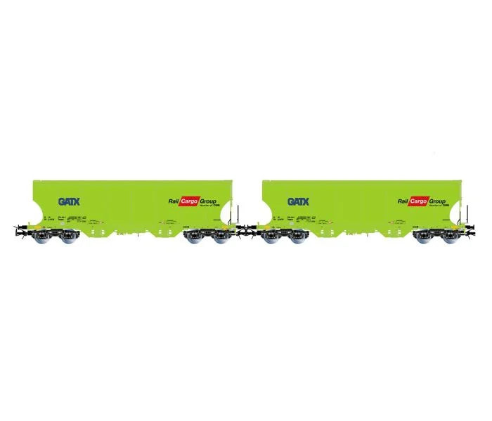 Rivarossi GATX Rail Cargo Group Silo Wagon Set Neon Green (2) VI HR6674 HO Gauge