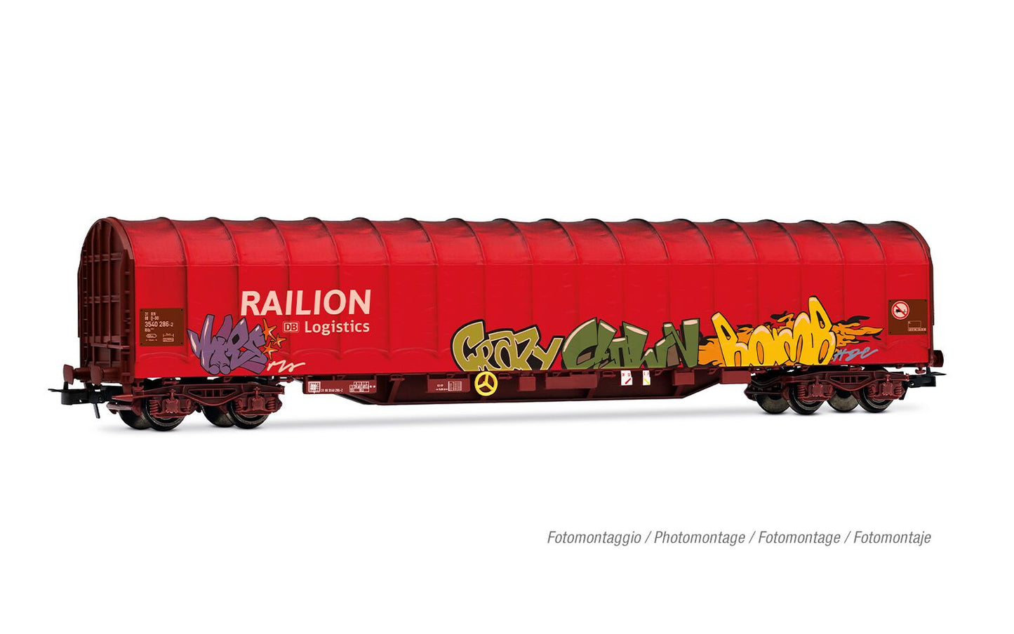 Rivarossi Railion DB Logistics Rils Tarpaulin Wagon w/Graffiti V HR6680 HO Gauge