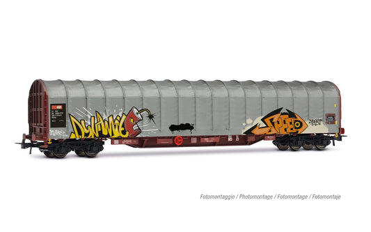 Rivarossi SBB Rils 4 Axle Tarpaulin Wagon w/Graffiti V HR6681 HO Gauge