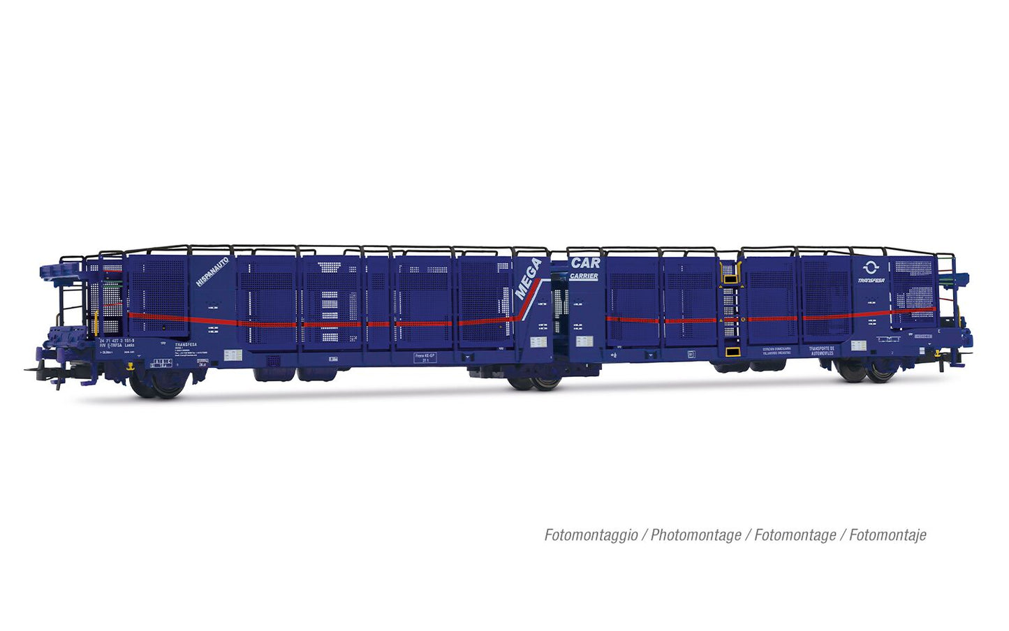 Rivarossi Transfesa/Hispanauto Laeks Mege Car Carrier Blue VI HR6684 HO Gauge