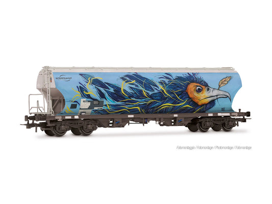 Rivarossi 6691 ERSA Interfracht Round Sided Cereal Wagon w/Graffiti VI HO Gauge