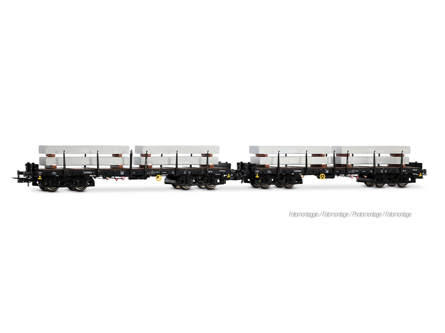 Rivarossi 6701 DB Rmms Flat Wagon w/Aluminium Blocks Load Set (2) IV HO Gauge