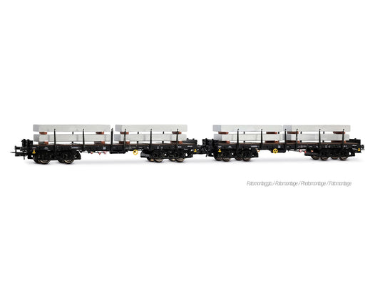 Rivarossi 6701 DB Rmms Flat Wagon w/Aluminium Blocks Load Set (2) IV HO Gauge