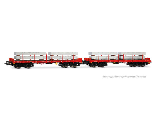 Rivarossi 6702 DBSR Rmms Flat Wagon w/Aluminumn Blocks Loaf Set (2) VI HO Gauge