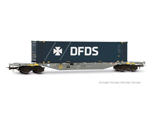 Rivarossi 6704 DBAG Sgnss Flat Wagon w/DFDS Container Load VI HO Gauge