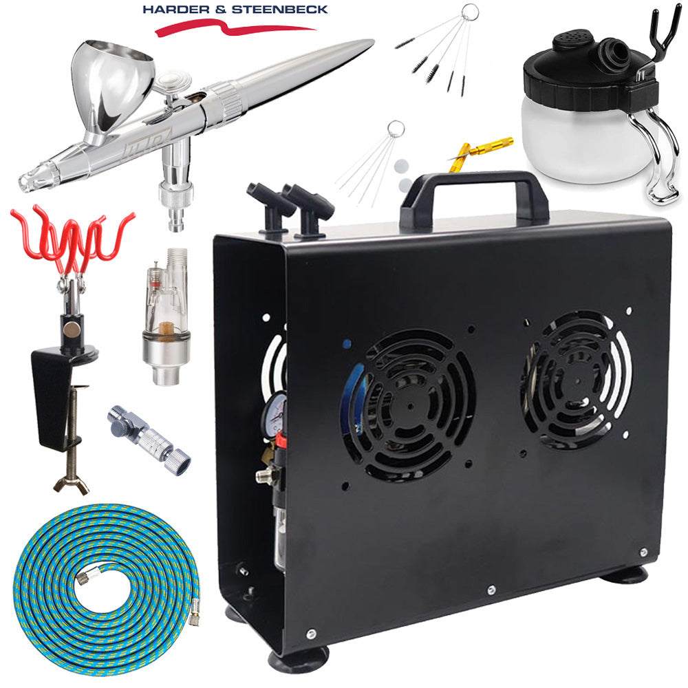Harder & Steenbeck Ultra Airbrush Premium Compressor Bundle Kit
