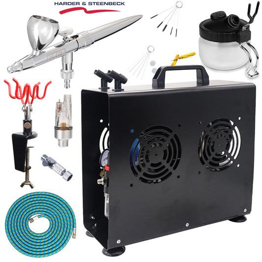 Harder & Steenbeck Ultra Airbrush Premium Compressor Bundle Kit