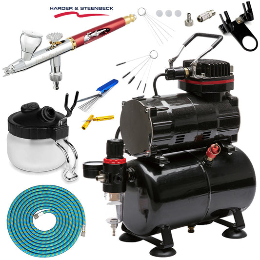 Harder & Steenbeck Infinity Solo 0.25mm Airbrush Standard Compressor Bundle Kit