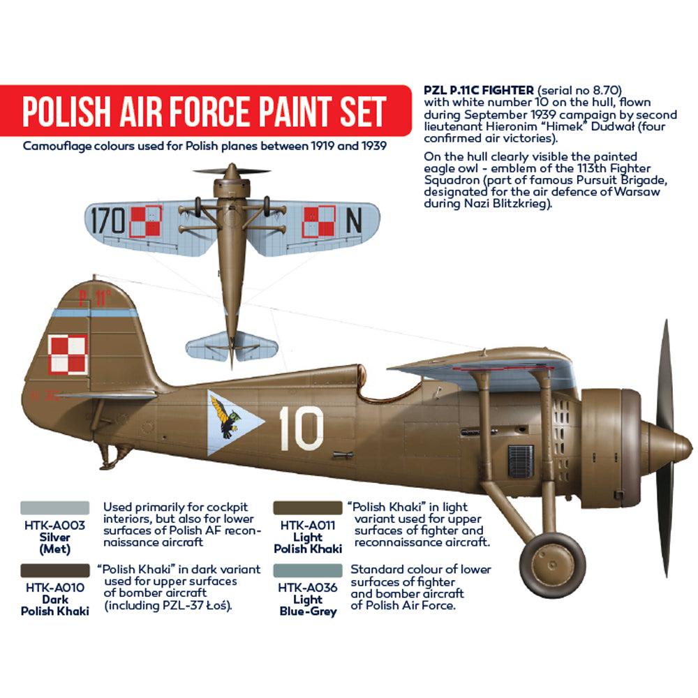 Hataka AS01 Polish Air Force Red Line Acrylic Paint Set
