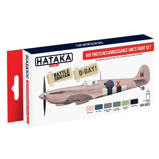 Hataka AS23 RAF Photo Reconnaissance Units Red Line Sets Acrylic Paint Set