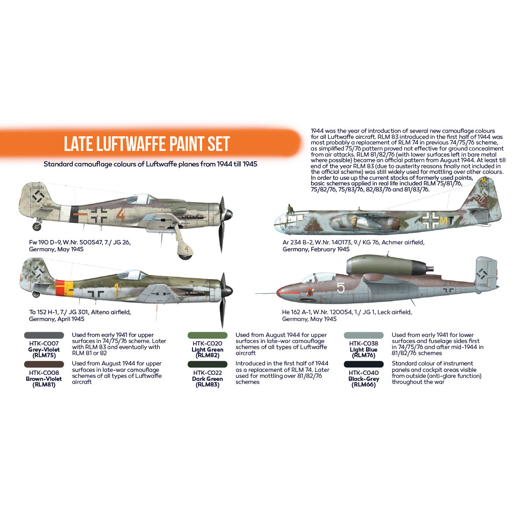 Hataka CS03 Late Luftwaffe Orange Line Acrylic Paint Set