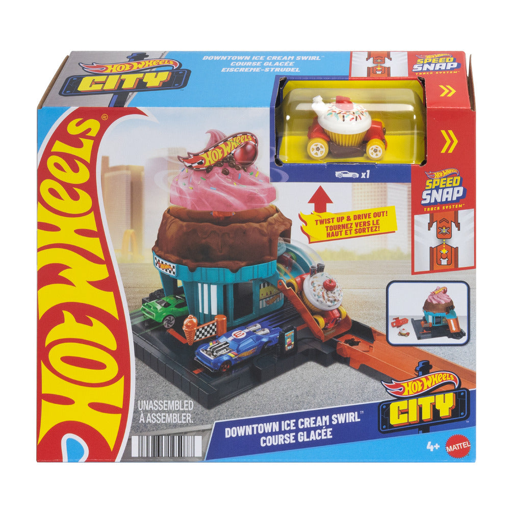Hot Wheels City Downtown Ice Cream Swirl Age 3+ Mattel HTN77
