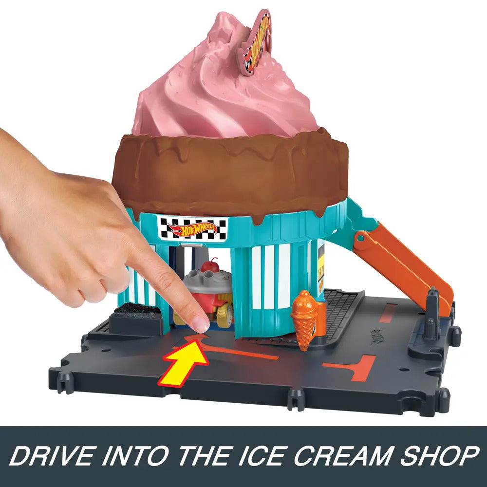 Hot Wheels City Downtown Ice Cream Swirl Age 3+ Mattel HTN77