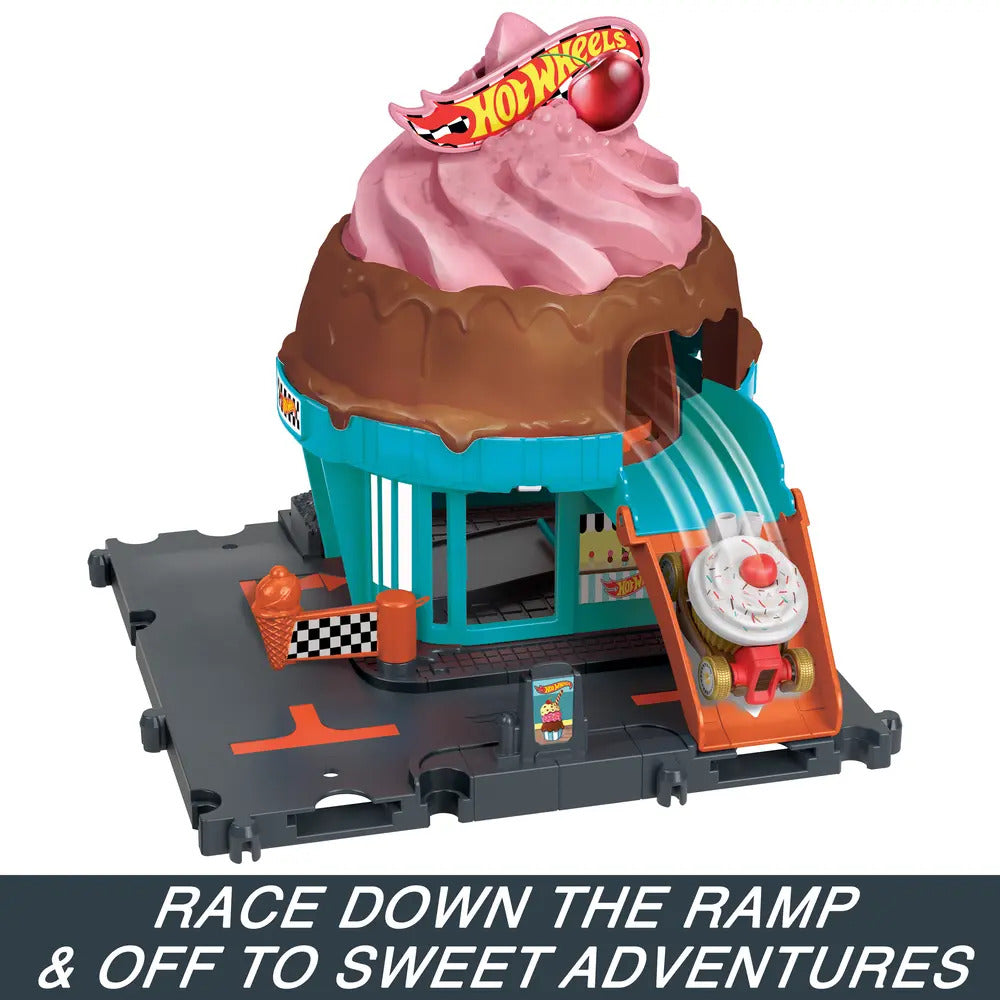 Hot Wheels City Downtown Ice Cream Swirl Age 3+ Mattel HTN77