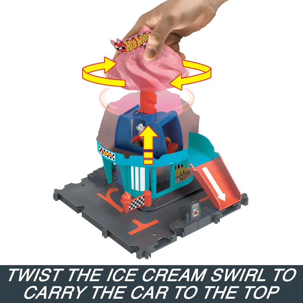 Hot Wheels City Downtown Ice Cream Swirl Age 3+ Mattel HTN77