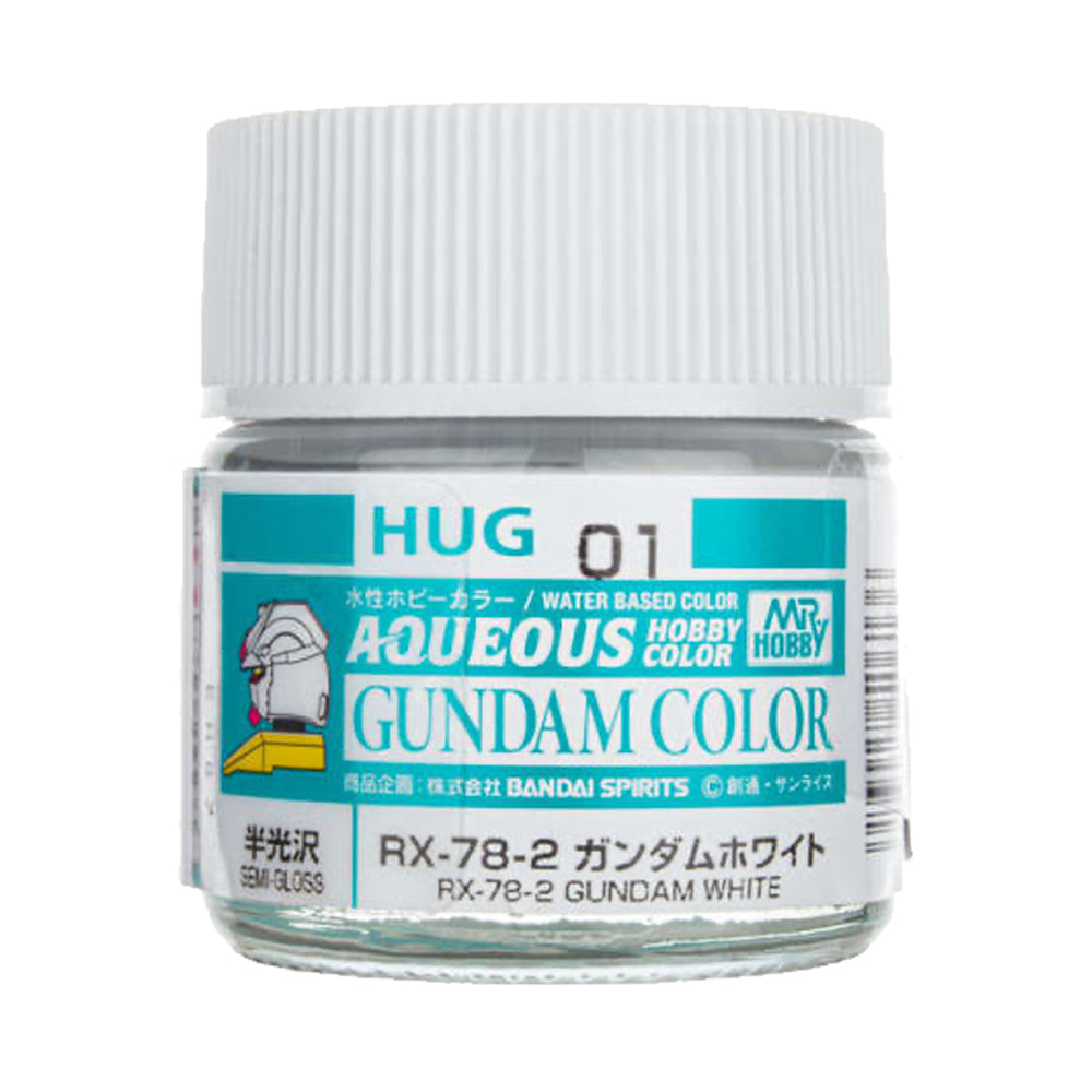 Mr Hobby Aqueous Gundam Colour HUG-01 RX-78-2 Gundam White 10ml Acrylic Paint